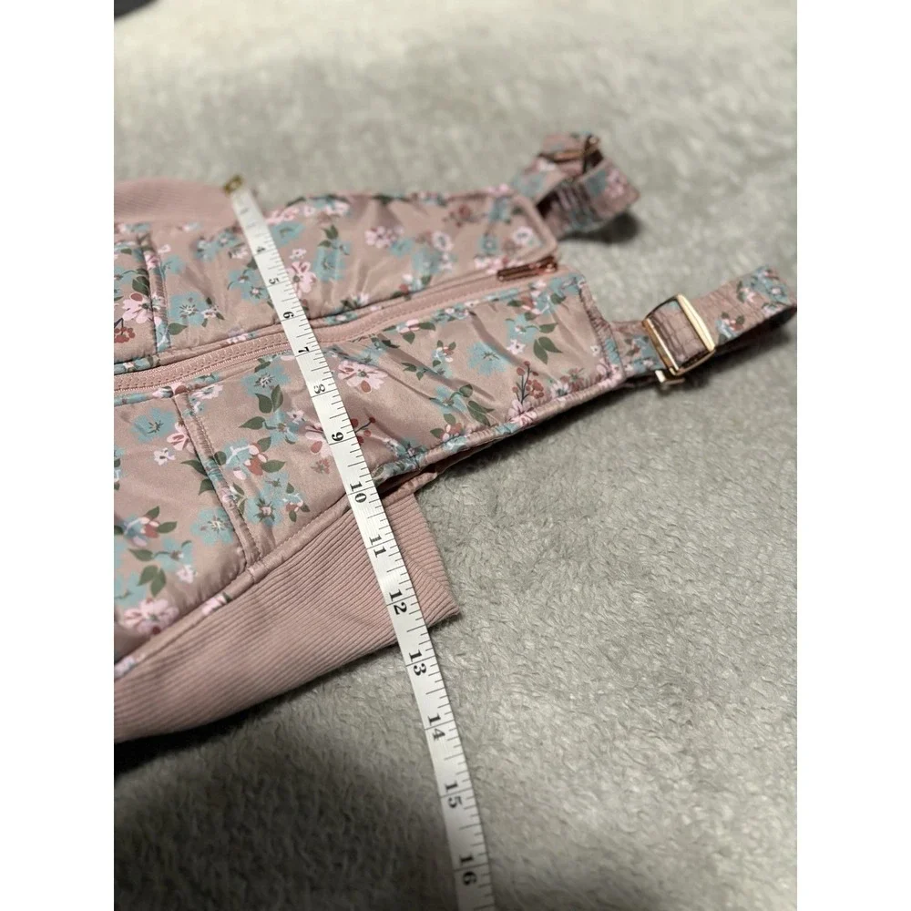 New Tahari Girls Size 5 Pink Floral Snow Bibs‎ Pants New